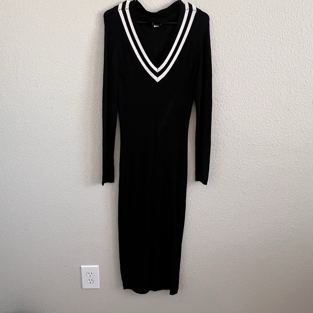 Venus Knit Maxi Dress Long Sleeve Preppy Dark Academia Medium Large Missing Size